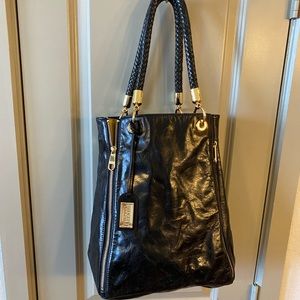 Badgley Mischa black and beige leather tote
